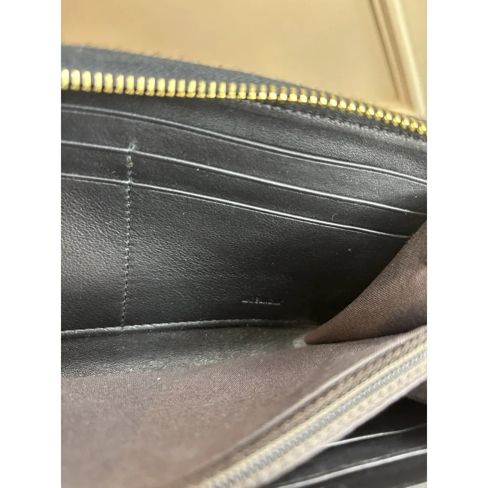 Fendi Pequin Canvas Continental Wallet Authentic EUC Zip Close Brown Made Italy - Picture 7 of 14